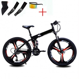 WellingA Foldable MountainBike 24/26 Inches, MTB Bicycle Foldable Mountain Bikes Adjustable Seat High-Carbon Steel for Women, Men, Girls, Boys Fat Tire Mens Mountain Bike,001 27stage Shift,26 inches