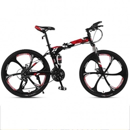 WGYDREAM Folding Mountain Bike WGYDREAM Mountain Bike Youth Adult Mens Womens Bicycle MTB Mountain Bike, Foldable Men / Women Mountain Bicycles, Dual Suspension And Dual Disc Brake, 26 Inch Mag Wheels Mountain Bike for Women Men Adults