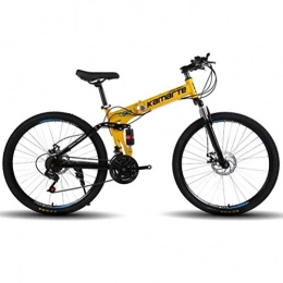 WJSW Bike WJSW Damping Variable Speed Folding Mountain Bike Bicycle - City Road Bicycle Mens MTB (Color : Yellow, Size : 27 Speed)