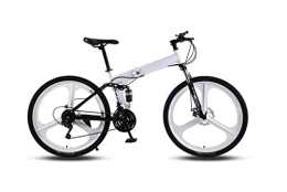 WUAZ 21 Speeds Mountain Bikes,Foldable Mountain Bike, Bicycles Alloy Stronger Frame Disc Brake,White,26 inches