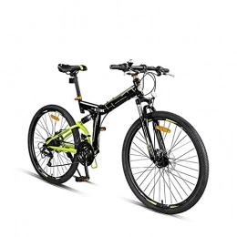 WXDP Bike WXDP Self-propelled Adults Hardtail Mountain Bikes, Dual Disc Brake 26 inch Travel Bicycle Foldable High Carbon Steel Frame 24 Speed Aluminum Alloy Handlebar, Black