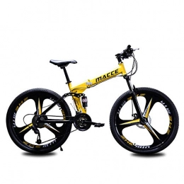 WYX Bike WYX Folding Mountain Bike Cycling Bicycle 21 / 24 / 27 Speed 26 Inch / Dual Disc Brakes Carbon Steel Frame Shockingproof Soft Tail Bicycle, c, 26"× 24speed