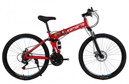 WYYSYNXB Bike WYYSYNXB Aluminum Alloy 24 Inches Variable Speed Bicycle Double Disc Brake Mountain Folding Bikes, Red, 24inches21speed