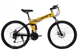 WYYSYNXB Bike WYYSYNXB Aluminum Alloy 24 Inches Variable Speed Bicycle Double Disc Brake Mountain Folding Bikes, Yellow, 26inches21speed
