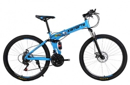 WYYSYNXB Bike WYYSYNXB Variable Speed Damping Bicycle 26 Inches Double Disc Brake Mountain Folding Bikes, Blue, 26inches27speed
