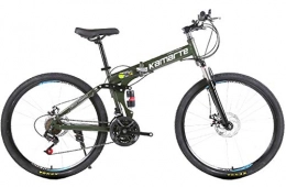 WYYSYNXB Bike WYYSYNXB Variable Speed Damping Bicycle 26 Inches Double Disc Brake Mountain Folding Bikes, Green, 26inches21speed