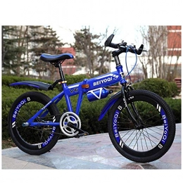 WZB Folding Mountain Bike WZB 20" Mountain Bike - Red, Green & Black, 17" Steel frame with 21 speed front and rear mudguards front and rear mechanical disc brake, Blue