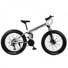 WZB Bike WZB 26" Alloy Folding Mountain Bike 27 Speed Dual Suspension 4.0Inch Fat Tire Bicycle Can Cycling On Snow, Mountains, Roads, Beaches, Etc, 2