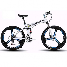 XBSLJ Bike XBSLJ Mountain Bikes, 24 / 26 Inches Mountain Bicycle, Foldable Adult Mountain Bike 21Speed Full Suspension MTB, Dual Disc Brakes