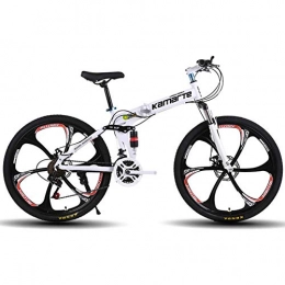 XBSLJ Bike XBSLJ Mountain Bikes, 26 Inches Mountain Bicycle, High Carbon Steel Foldable Mountain Bike 21 / 24 / 27 Speed Outroad Bicycles Full Suspension MTB