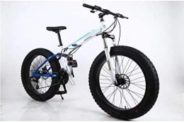 XINTONGLO Folding Mountain Bike XINTONGLO Folding 26" Alloy Folding Mountain Bike 27 Speed Dual Suspension 4.0Inch Fat Tire Bicycle Can Cycling on Snow, Mountains, B