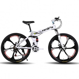 XM&LZ Folding Mountain Bike XM&LZ Fat Tire Disc Brake Foldable Bike, Mountain Bikes Bicycles High Carbon Steel, Outdoor Folding Outroad Bicycles FOR MEN Women Students 26 Speed 26inch