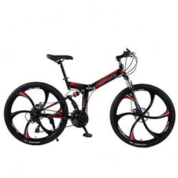 XM&LZ Folding Mountain Bike XM&LZ Fat Tire Foldable Bike Outroad Bicycles, Variable Speed Disc Brake, High Carbon Steel Road Bikes For Adults Students C 21 Speed 24inch