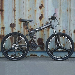 XRQ Bike XRQ 21 / 24 / 27 Speed Mountain Bike 26-Inch Aluminum Alloy Frame Shock Absorbing Front Fork 3 Knife Wheel Bikes Carbon Steel Double Disc Brake Sport Bicycles, Black, 21 speed