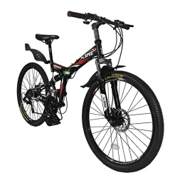 Xspec Folding Mountain Bike Xspec 26" 21 Speed Folding Mountain Bike Bicycle Trail Commuter Shimano Black- for Adults / Men & Women