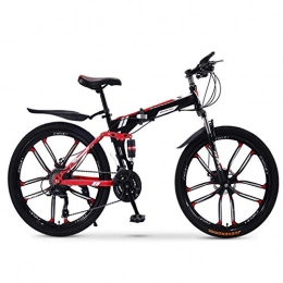 XWDQ Folding Mountain Bike XWDQ Folding Mountain Bike Bicycle 20 / 24 / 26 Inch Male And Female Students Variable Speed Double Shock Absorption Adult, 26inch, 27speed