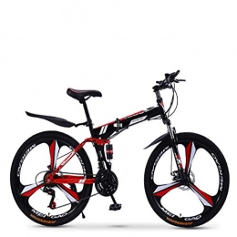 XWDQ Folding Mountain Bike XWDQ Folding Mountain Bike Bicycle 21 / 24 / 27 / 30 Speed Men And Women Speed Student Adult Bicycle Double Shock Racing, 24inch, 24speed