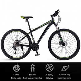 XXXSUNNY Folding Mountain Bike XXXSUNNY 33 speed 26 / 29 inch men's mountain bike, Lightweight aluminum alloy frame and aluminum shoulder can lock shock absorber front fork bicycle, Green, 29 inches