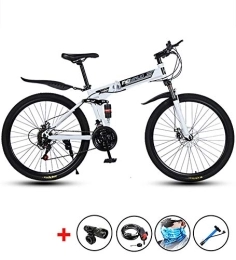 XYQCPJ Folding Mountain Bike XYQCPJ 26 Inch Mountain Bike, Folding Easy To Carry Adult Student Bicycle 30 Spoke Wheel 21 Speed Double Disc Brake Safety Non-Slip Durable Suitable For Long-Distance Riding
