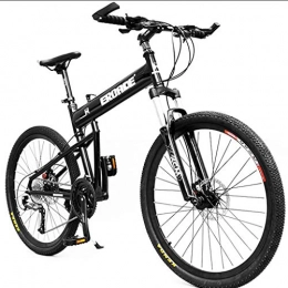 XZBYX Bike XZBYX Mountain Bike Full Folding Aluminum Alloy Off-Road Racing Equipment for Male And Female Adult Students Portable 16-Inch Frame Travel Height 135~165Cm (170 * 65 * 95CM), Black