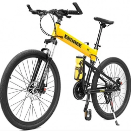 XZBYX Bike XZBYX Mountain Bike Full Folding Aluminum Alloy Off-Road Racing Equipment for Male And Female Adult Students Portable 16-Inch Frame Travel Height 135~165Cm (170 * 65 * 95CM), Yellow