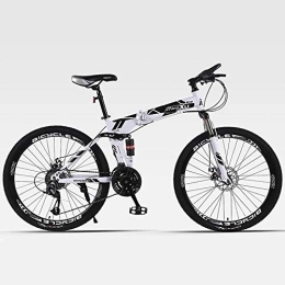 Y-PLAND Folding Mountain Bike Y-PLAND 26 Inch Foldable Bicycle, Folding Bike for Ladies and Men, Folding Bike for Adults Suitable for Men Women Maximum Load 200Kg.-White_26 inches
