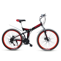 Y-PLAND Folding Mountain Bike Y-PLAND Folding Bicycle for Adult Mountain Bike 24 Inch Portable Bicycle Shock-absorbing Male And Female Students Bicycle Road Bike Lightweight Cycle-Red_24 inches