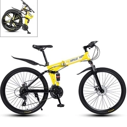 Yajun Folding Bicycle Mountain Bike Speed Double Disc Brake Student Absorber Riding Suitable For Adults 26 Inch,H