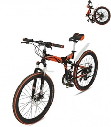YALIXI Folding bicycle mountain bike, 24 inch disc brake mountain bike, off road variable speed racing, men and women