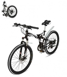 YALIXI Folding Mountain Bike YALIXI Folding mountain bike, 26 inch 21 speed dual disc brake, full suspension and anti-skid, white