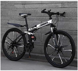 YANGSANJIN Bike YANGSANJIN Mountain Bike Folding Bikes, 26Inch 24-Speed Double Disc Brake Full Suspension Anti-Slip, Lightweight Aluminum Frame