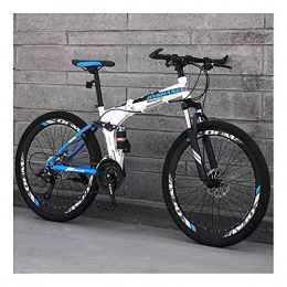 YCHBOS Bike YCHBOS 24 / 26 Inch Folding Mountain Bikes for Adults, 27-Speed Full Suspension Mountain Bikes for Men, Double Disc Brakes, High-carbon Steel Frame, Adjustable SeatA-26 inch
