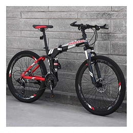 YCHBOS Bike YCHBOS 24 / 26 Inch Folding Mountain Bikes for Adults, 27-Speed Full Suspension Mountain Bikes for Men, Double Disc Brakes, High-carbon Steel Frame, Adjustable SeatB-26 inch