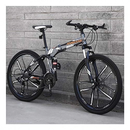 YCHBOS Bike YCHBOS 24 / 26 Inch Full Suspension Lightweight Mountain Bike Men, 27 Speed Mountain Bike Adult Folding, MTB with Dual Disc Brakes and Adjustable Seat, Mountain BicycleD-24 inch