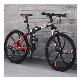 YCHBOS Folding Mountain Bike YCHBOS Folding Mountain Bikes for Men 24 / 26 Inch, Full Suspension MTB Bikes for Adults Mountain Bike, Hydraulic Shock Absorber, High Carbon Steel Frame with Disc Brakes, 27 SpeedA-26 inch