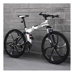 YCHBOS Bike YCHBOS Folding Mountain Bikes for Men 24 / 26 Inch, Full Suspension MTB Bikes for Adults Mountain Bike, Hydraulic Shock Absorber, High Carbon Steel Frame with Disc Brakes, 27 SpeedB-26 inch