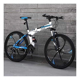 YCHBOS Folding Mountain Bike YCHBOS Folding Mountain Bikes for Men 24 / 26 Inch, Full Suspension MTB Bikes for Adults Mountain Bike, Hydraulic Shock Absorber, High Carbon Steel Frame with Disc Brakes, 27 SpeedD-26 inch