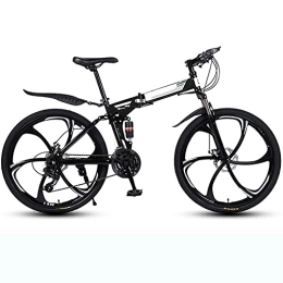 YGTMV Folding Mountain Bike YGTMV Folding Mountain Bikes, 26-Inch Dual-Suspension Carbon Mountain Bike, with 21 Speed Dual Shock Absorbers And Dual Disc Brakes, For Mountain Road Bike, Black, 26 inch 21 speed
