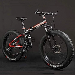 YI KE Bike YI KE Adult Mountain Bike 26 Inch Wheels High Carbon Steel Folding Outroad Bicycles Dual Disc Brakes Full Suspension MTB