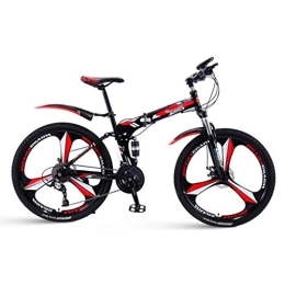 YICOL Folding Mountain Bike YICOL Mountain Bike, 24 Inches Folding Mountain Bicycle, Variable Speed Bicycle with Dual Disc Brake (21-Speed / 24-Speed)