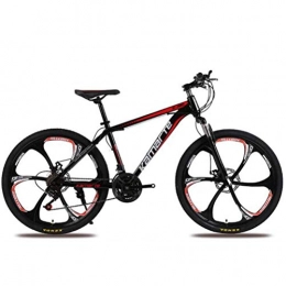 YOUSR Folding Mountain Bike YOUSR Unisex Mountain Bikes, 24 Inch Wheel City Road Bicycle Cycling Mens MTB Variable Speed Black Red 27 speed