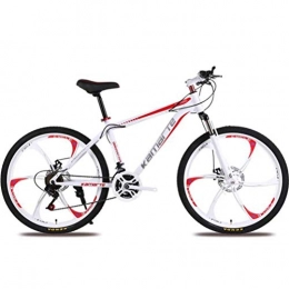 YOUSR Bike YOUSR Unisex Mountain Bikes, 24 Inch Wheel City Road Bicycle Cycling Mens MTB Variable Speed White Red 27 speed