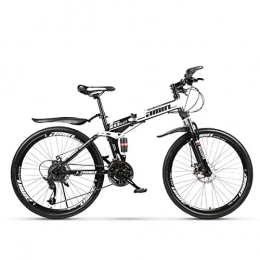 YuCar Folding Mountain Bike YuCar Folding Mountain Bike 24 inch Wheels, 21 / 24 / 27 / 30 Speeds Off-road Bicycle, High Carbon Soft Tail Bike with Dual Disc Brakes and Shock Absorber, Black, 21Speed