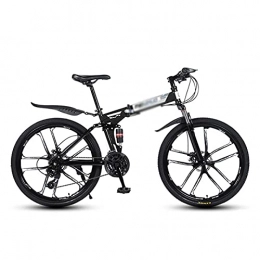 YUNLILI Folding Mountain Bike YUNLILI Multi-purpose Folding Mountain Bike 21 Speed Bicycle 26 Inches Mens MTB Disc Brakes Bicycle For Adults Mens Womens (Color : Black, Size : 21 Speed)