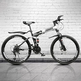YUNLILI Bike YUNLILI Multi-purpose Mountain Bike 21 / 24 / 27 Speed Steel Frame 26 Inches 3 Spoke Wheel Dual Suspension Folding Bike For Men Woman Adult And Teens (Color : White, Size : 27 Speed)
