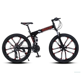 YUNLILI Bike YUNLILI Multi-purpose Mountain Bike Mountain Bike 21 / 24 / 27 Speed Bicycle Dual Disc Brake MTB Foldable Frame 26 In Wheels For A Path Trail & Mountains (Color : Black, Size : 21 Speed)