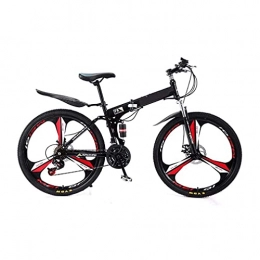 YUNLILI Bike YUNLILI Multi-purpose PING 26 Inches 3 Cutter Wheel High-carbon Steel Hardtail Cruiser Bike Foldable Sports Mountain Bike For Teens Of Adults Men And Women black (Color : Black)