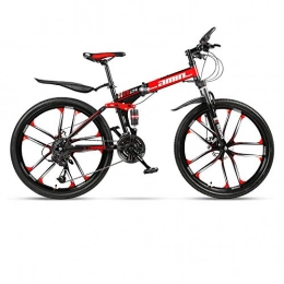YWHCLH Bike YWHCLH 26 / 24 Inch Men and Women Disc Brake Mountain Bike, Variable Speed Mountain Bike, Mountain Bike with Adjustable Front Seat Suspension, Multi-speed Road Bike (24inch 21-speeded, Black Red)