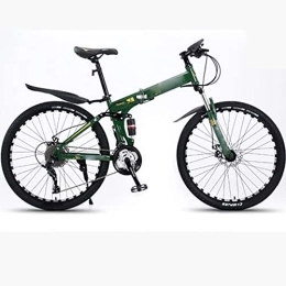 YXGLL Folding Mountain Bike YXGLL 26inch Mountain Bike Folding Bicycle Aluminum Alloy Students Variable Speed Off-road Shock-absorbing Bicycles (green 30 speed)