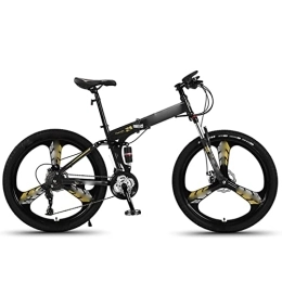 YXGLL Folding Mountain Bike YXGLL 26inch Mountain Bike Folding Bicycle Students Variable Speed Off-road Shock-absorbing Bicycles (yellow 24 speed)